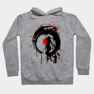 Zen ink, woman-warrior Japan Hoodie